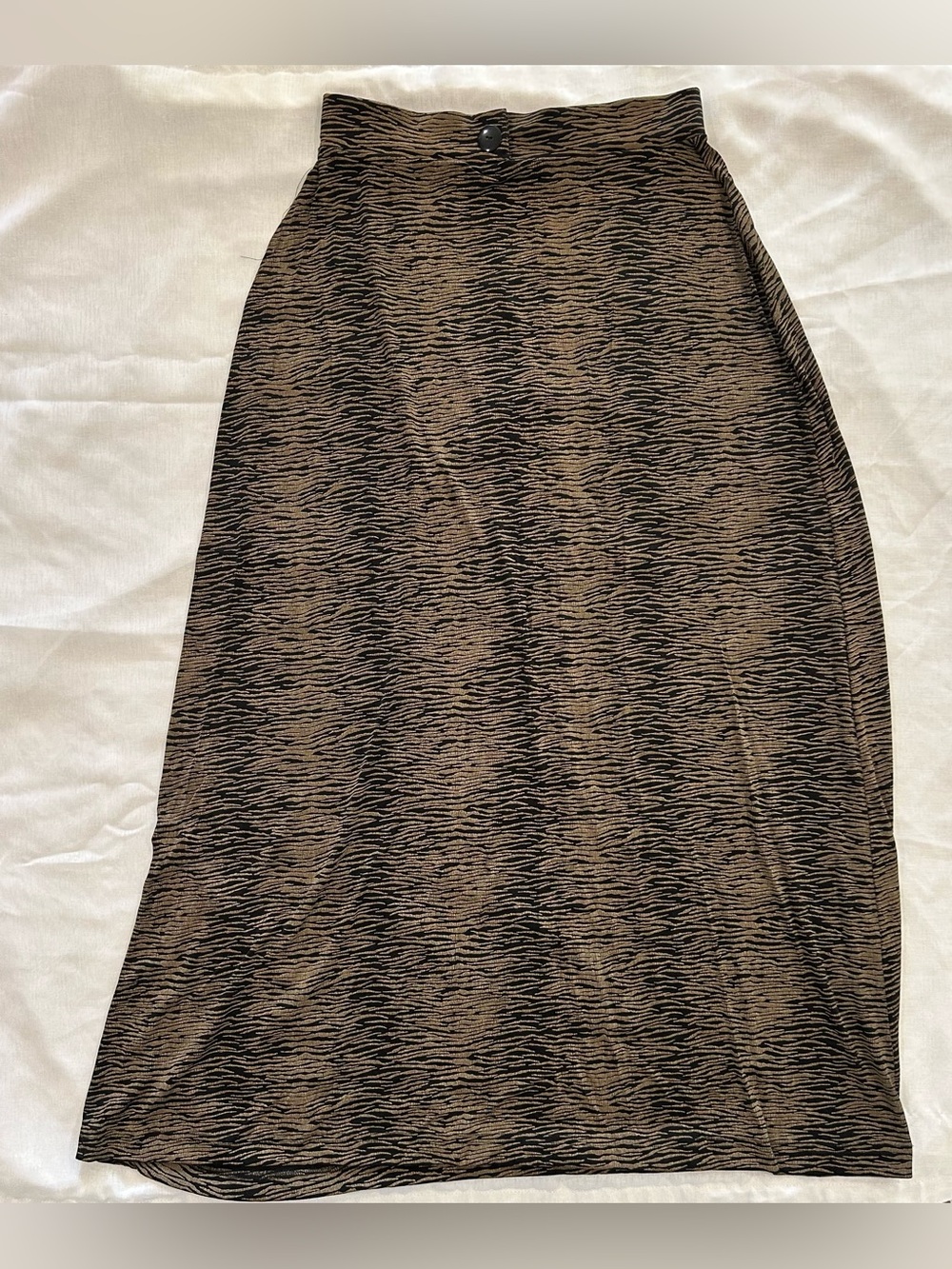 Vintage Susan Lawrence Brown and Black Tiger Print Maxi Skirt